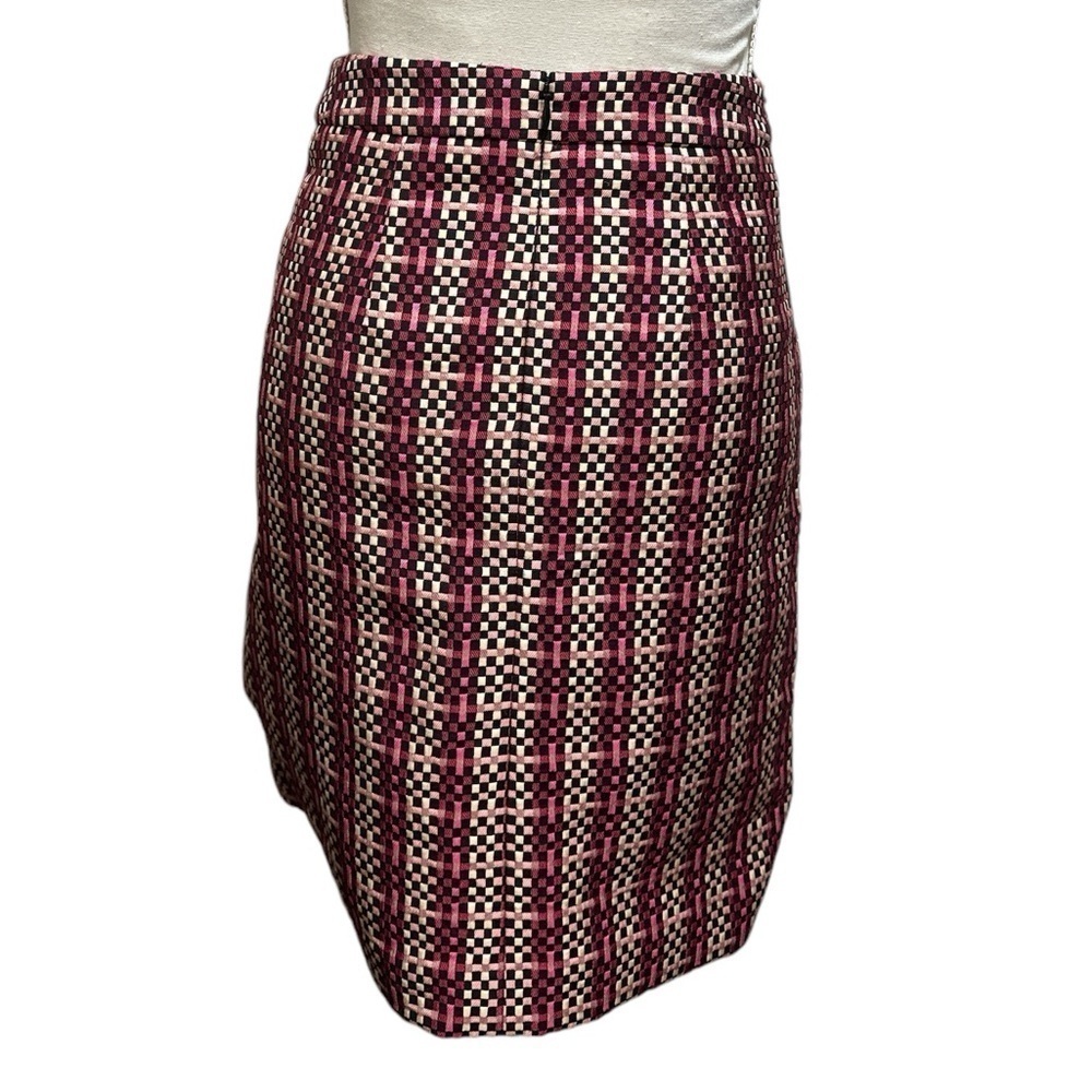 Ann Taylor Black & Pink Grid Jacquard Skirt - Picture 5 of 8